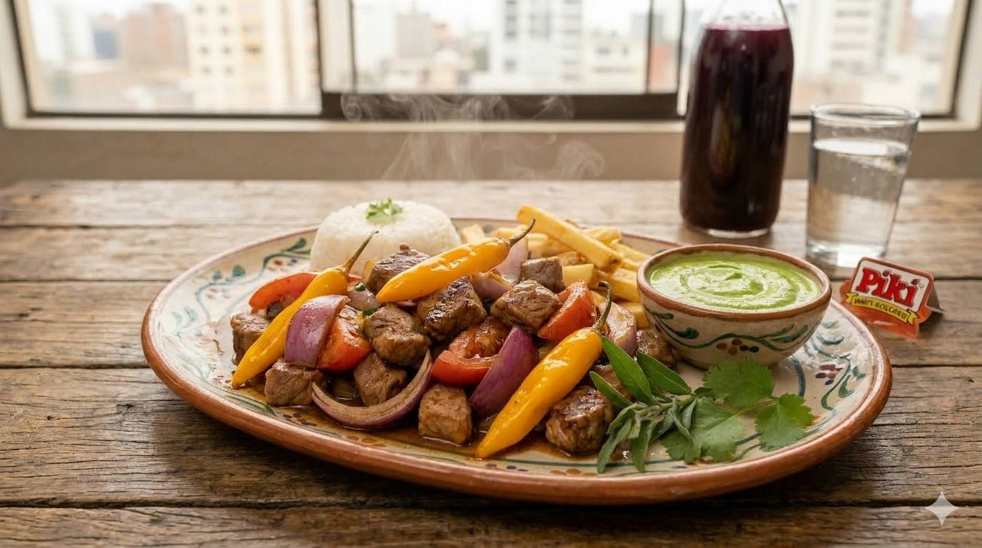 Saltado de cerdo con ají amarillo